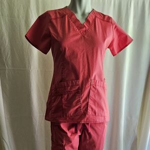 SCRUB SET WONDERWINK WONDERFLEX CORAL MELON SIZE XS TOP AND XSP PANTS